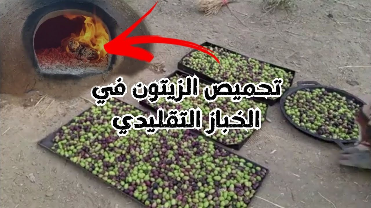 زيت علوانة تحميص الزيتون في الفرن التقليدي قبل طحنه