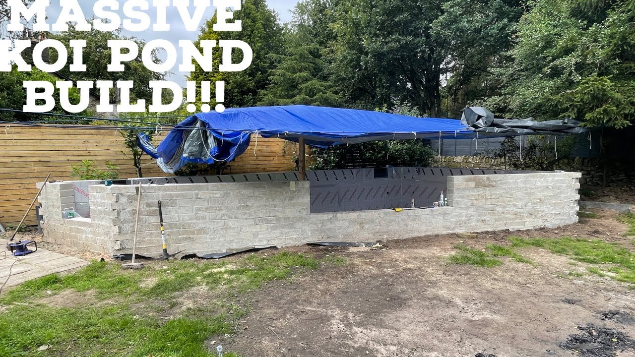 HUGE KOI POND BUILD!!! 30 FEET LONG!!!