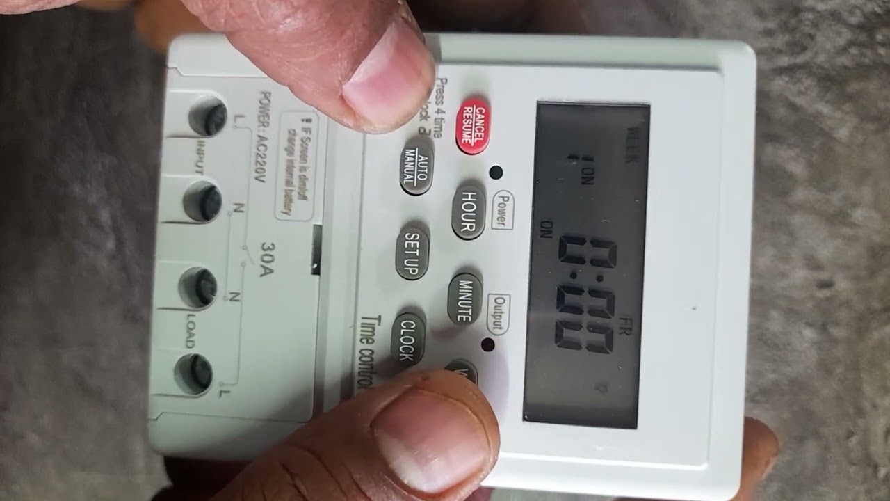 Maxwell 30Amp Indor Time switch Programming