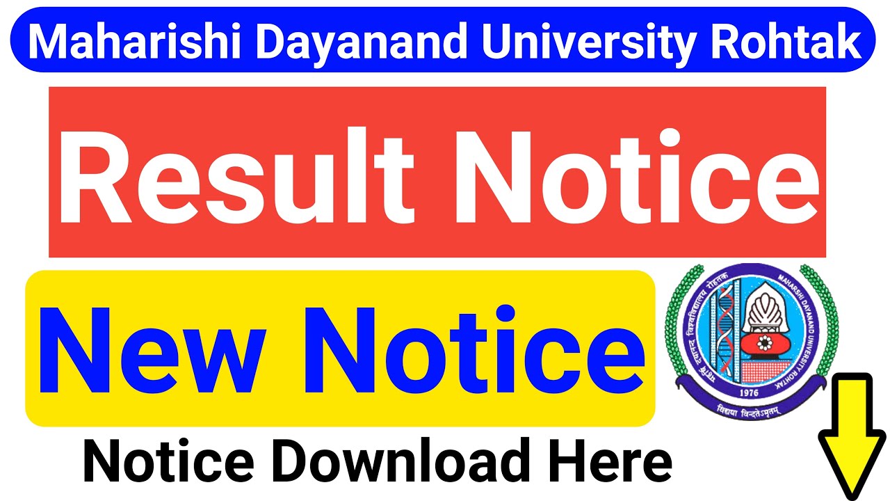 MDU Result Notice || MDU Latest News || MDU Result 2021 || MAHARSHI DAYANAND UNIVERSITY