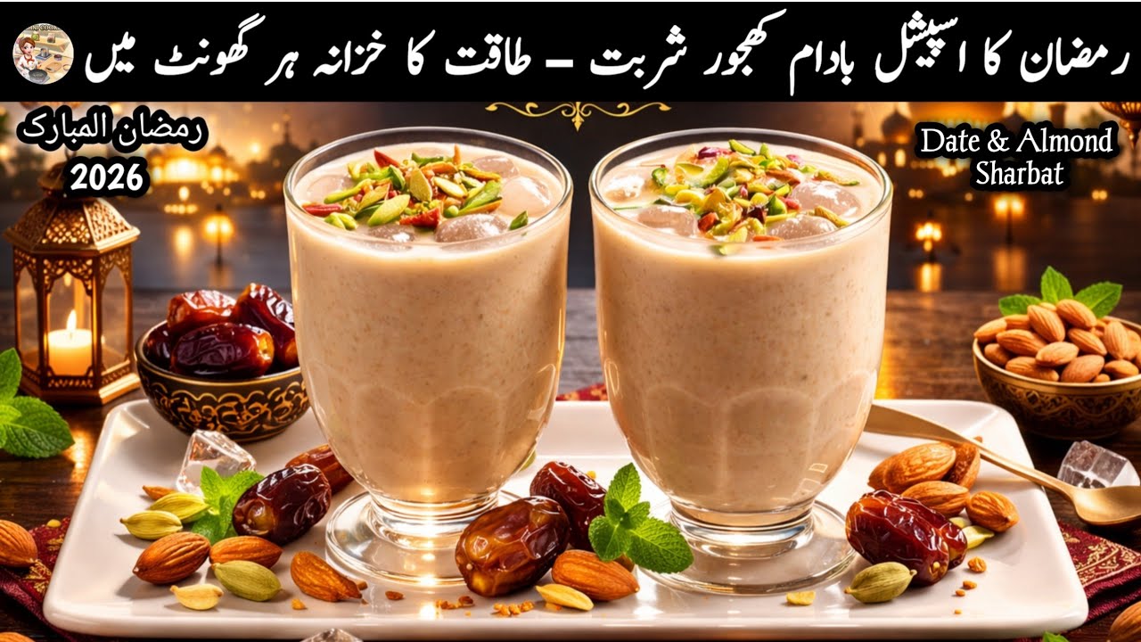Dates & Almond Sharbat Ramzan Special Recipe|Healthy Creamy Energy Drink|Roshni Cooking