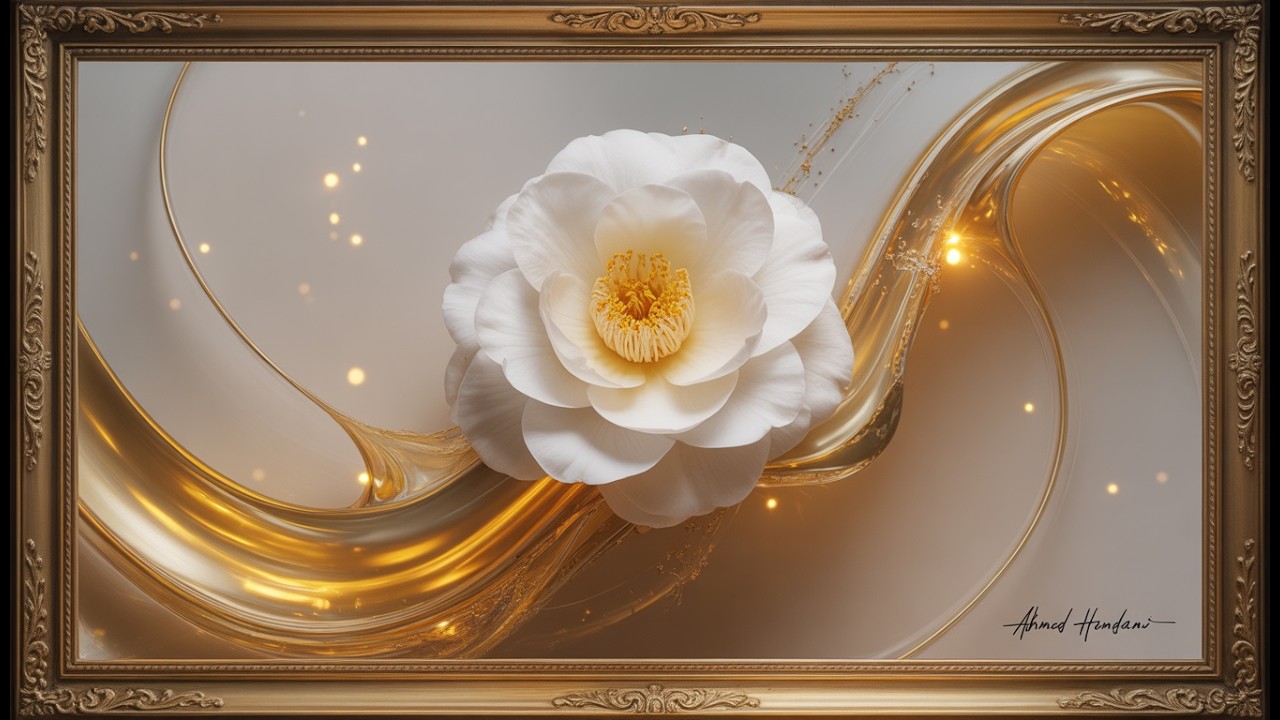 Golden Floral Art 4K 🌸 | Elegant Relaxing TV Screensaver ✨