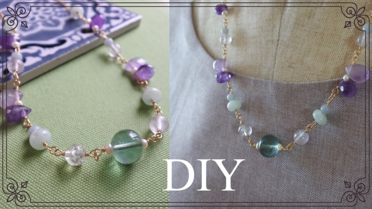 [DIY] How to use the wire (hydrangea necklace)【DIY】ワイヤーで作る紫陽花ネックレス