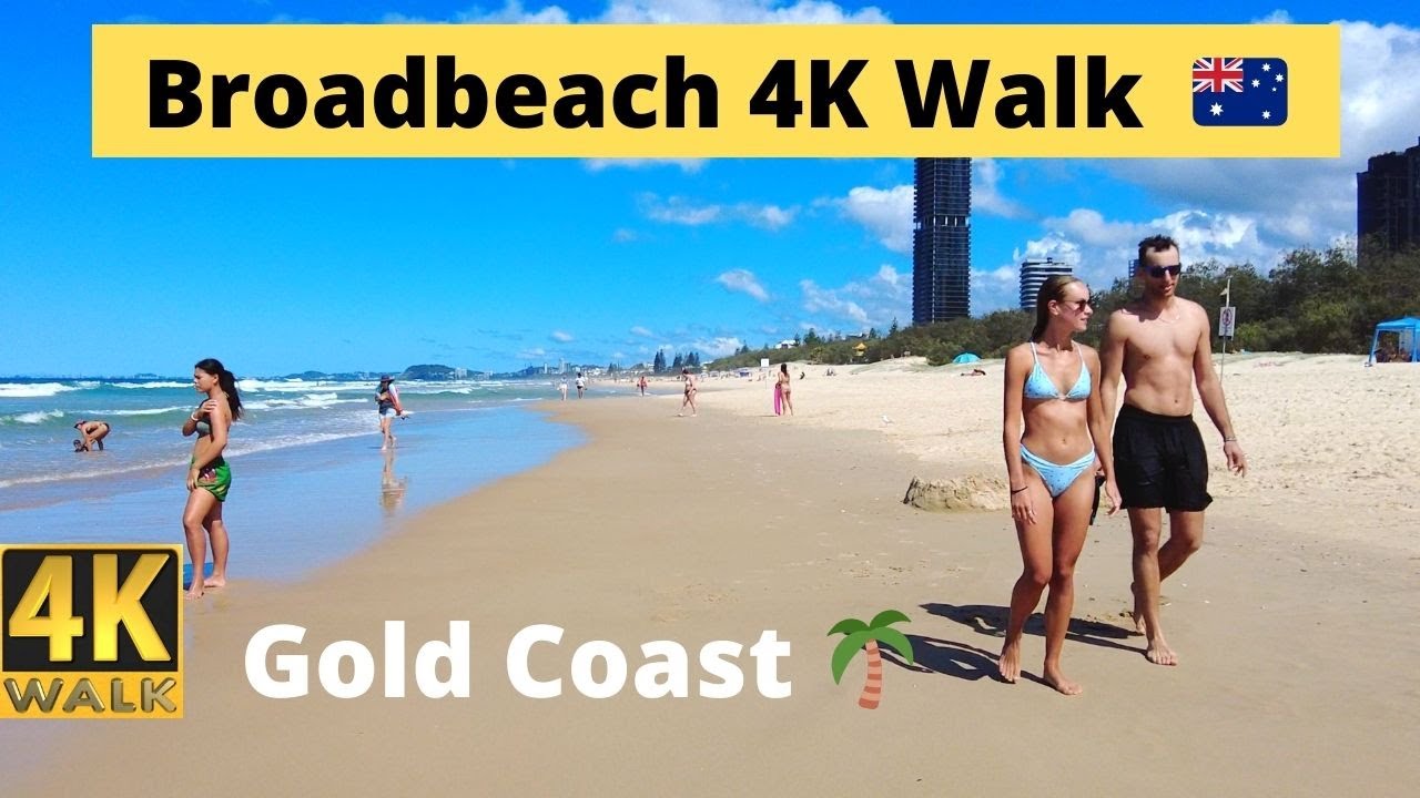 Broadbeach Gold Coast 🌴 4K Beach Walk Tour