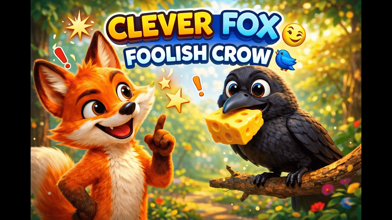 The Clever Fox and the Foolish Crow 🦊🐦 | Moral Story for Kids | Animated Story - Mikey Kun TV