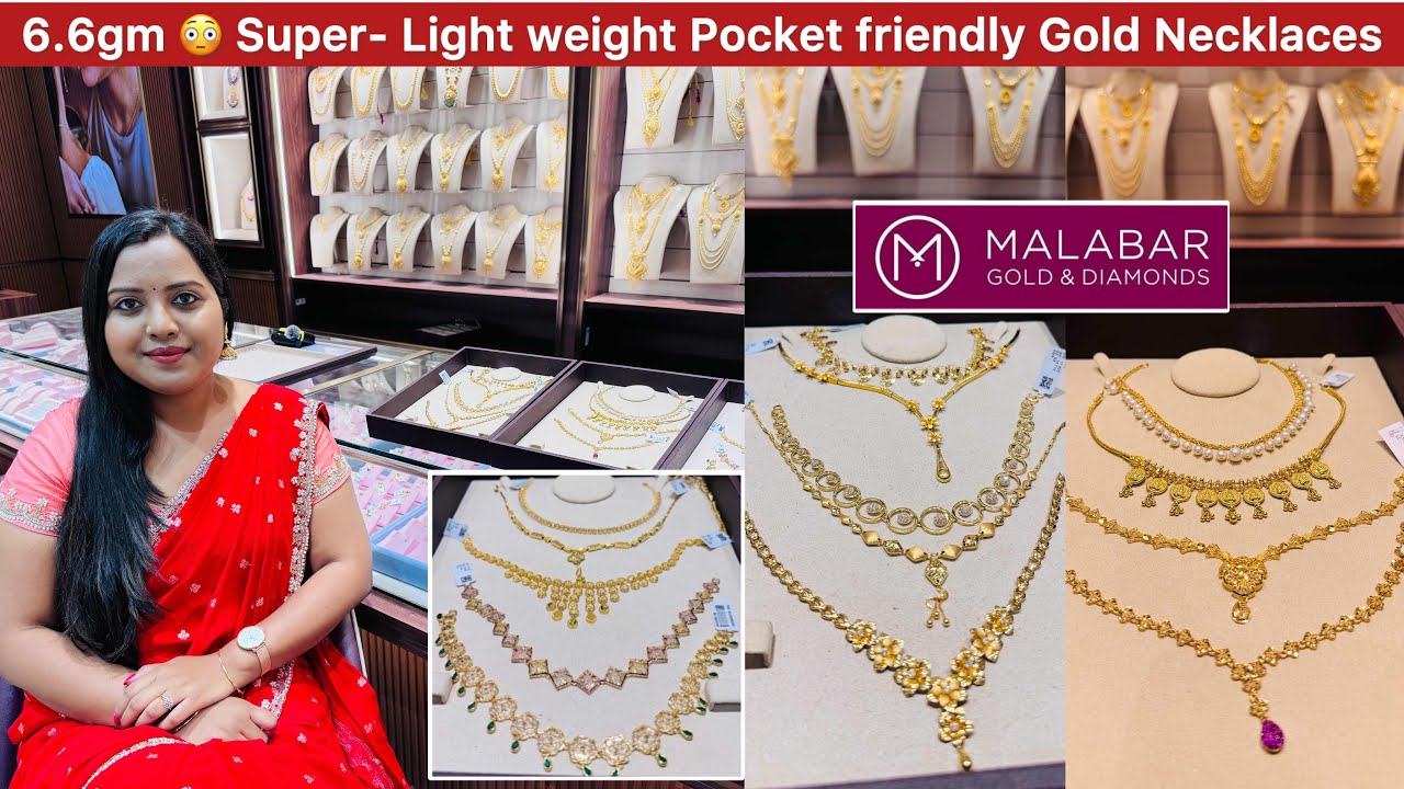 6gm 🔥 Super - Light weight New trendy stylish & traditional wear 22KT gold necklaces from Malabar💎