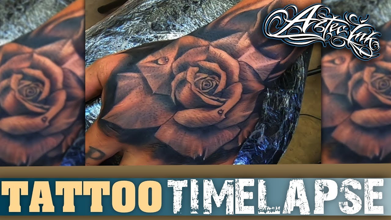 Rose Hand Tattoo time lapse video by el Xtasys