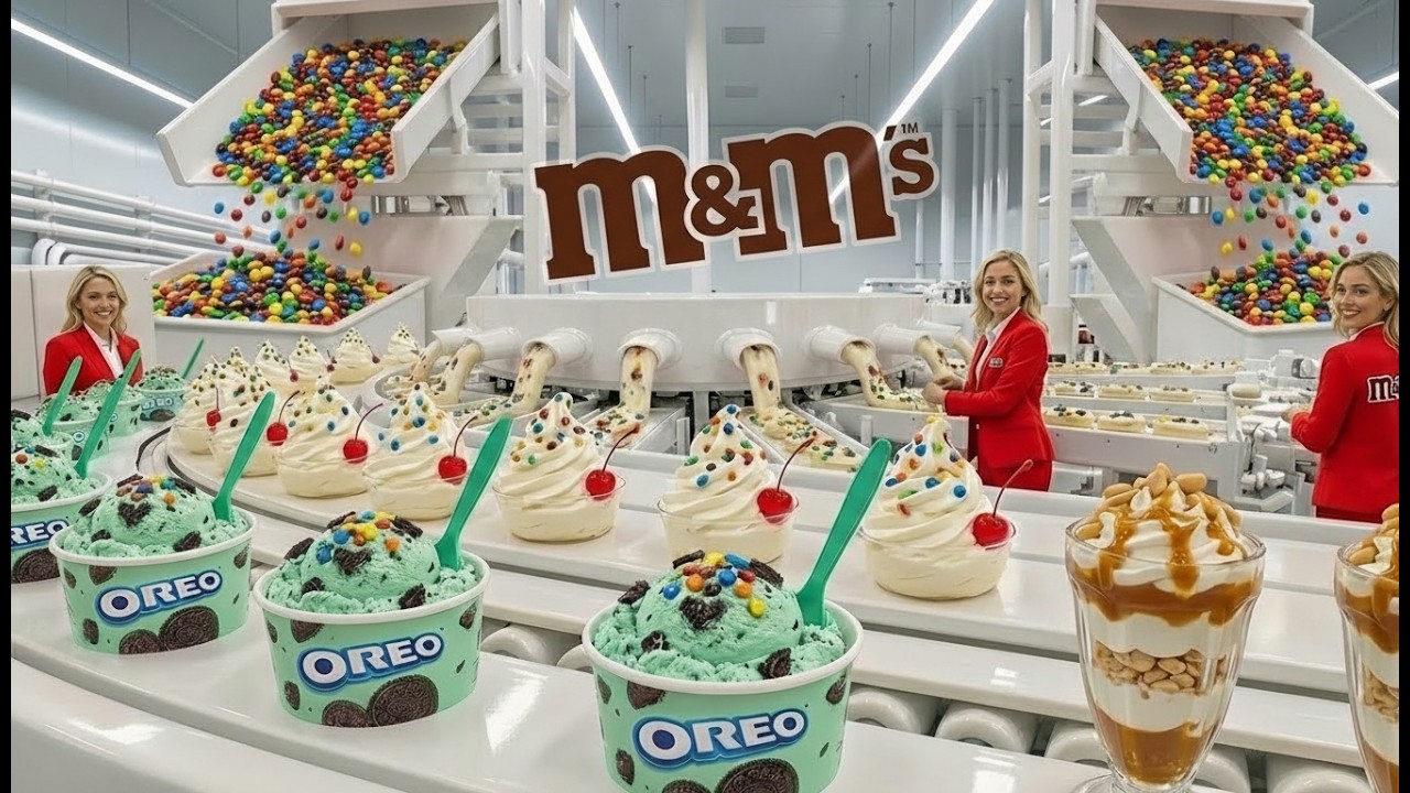 Inside Factory OREO & M&M Mega Ice Cream (Full Factory Process)