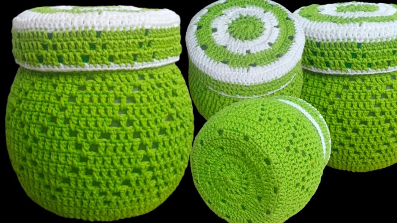 как сделать крышку на банку для начинающих с ромбовидными мотивами