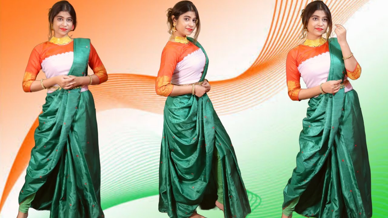 Independence Day Dance Style Saree Draping | Easy Saree Draping Tutorial for Indian Classical Dance