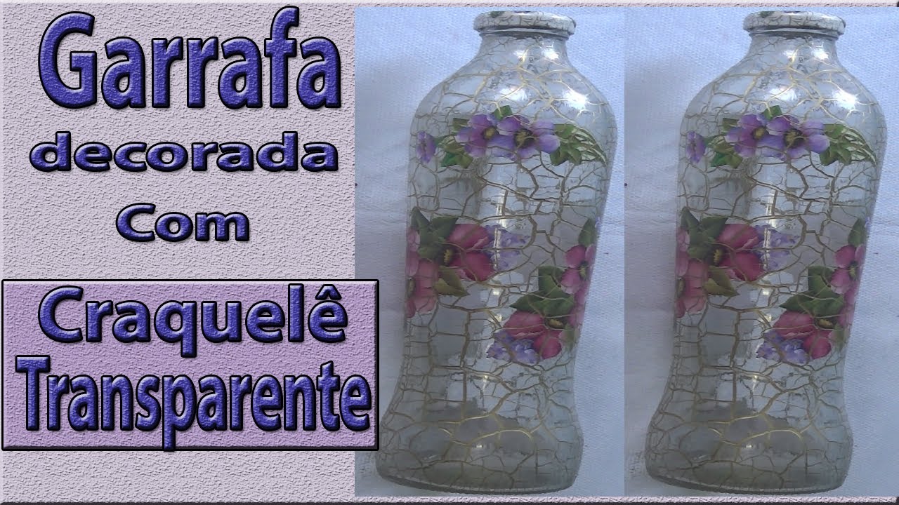 Garrafa Transparente com Craquelê Transparente