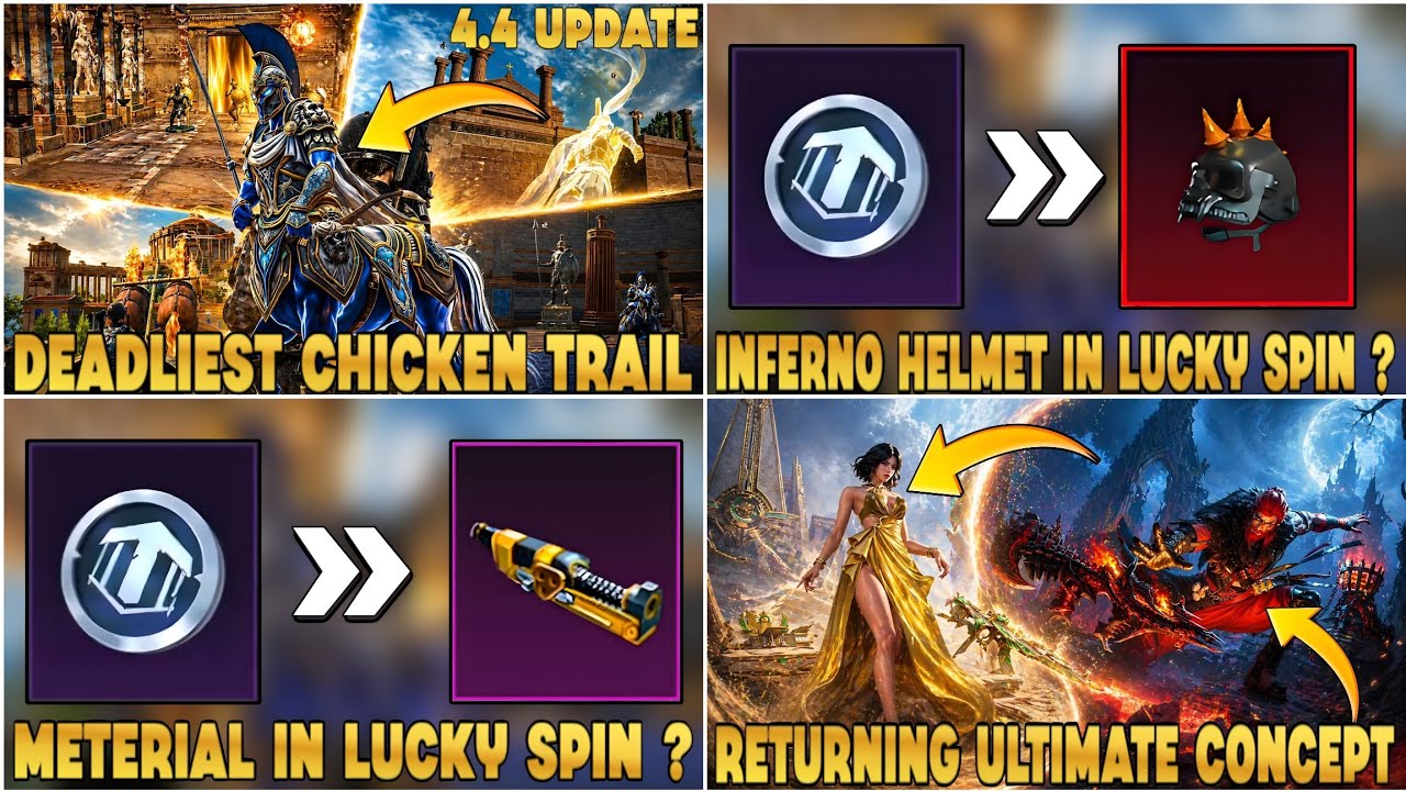 4.4 UPDATE 7 CHICKEN TRIAL ? | 4.3 NEXT LUCKY SPIN | INFERNO HELMET IN LUCKY SPIN ? | 4.4 RETURNING