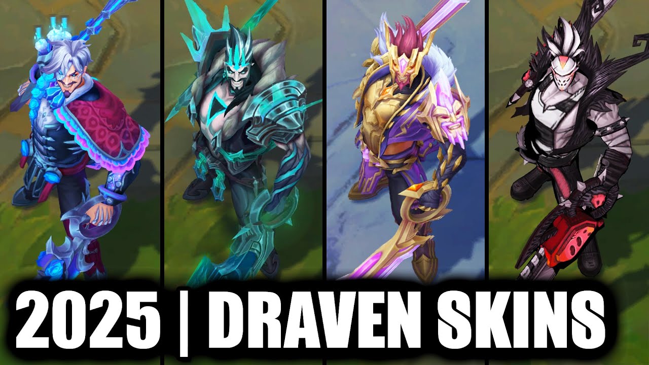ALL DRAVEN SKINS SPOTLIGHT 2025 | League of Legends