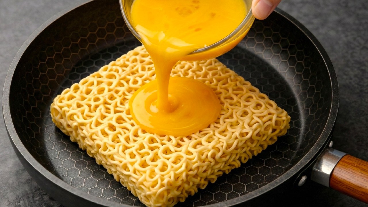 Schnelles Rezept! Ich koche es fast jeden Tag! Gießen Sie Eier über Instantnudeln!