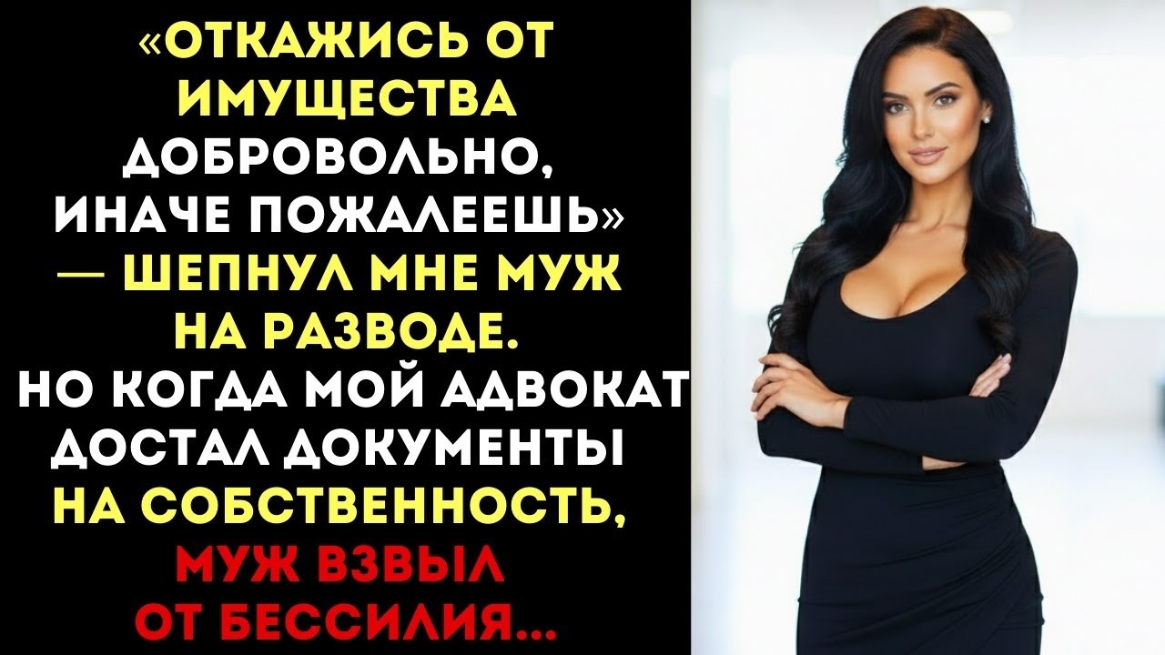 «Откажись от имущества, иначе пожалеешь», — шепнул муж. Но когда адвокат достал документы
