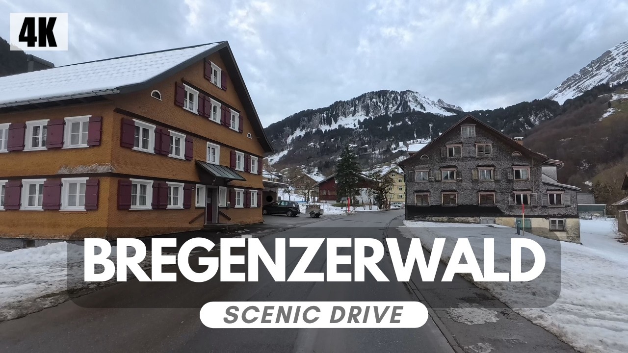 Winter Drive to Dam&uuml;ls Ski Area | Bregenzerwald 4K ASMR | Real-Time