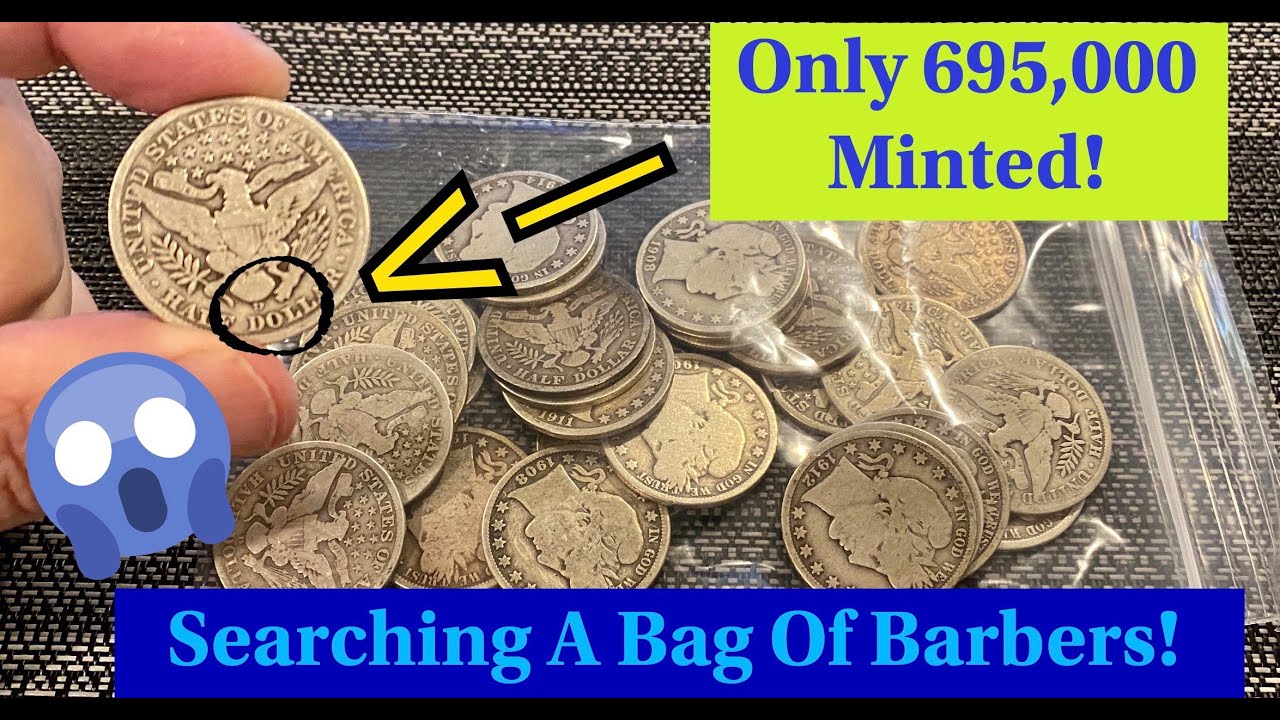 5 Low Mintage Barber Halves Found Searching A Bag!