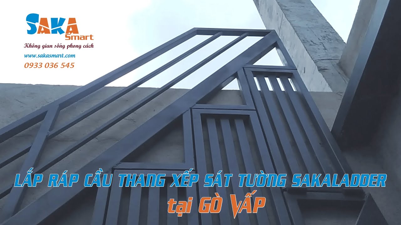 Lắp thang xếp gọn sakaladder từ tầng 3 lên sân thượng ở Gò Vấp