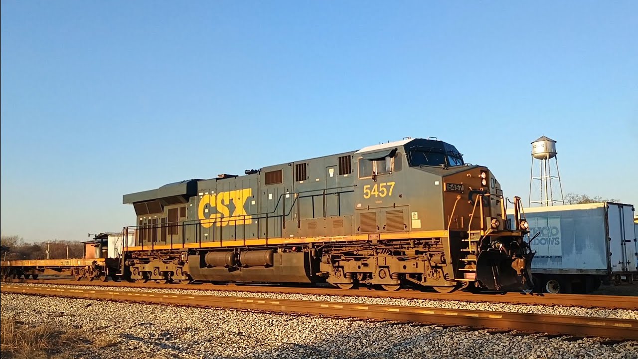 CSX M740 Military empty cars headed South through Decherd TN on 2/20/2026