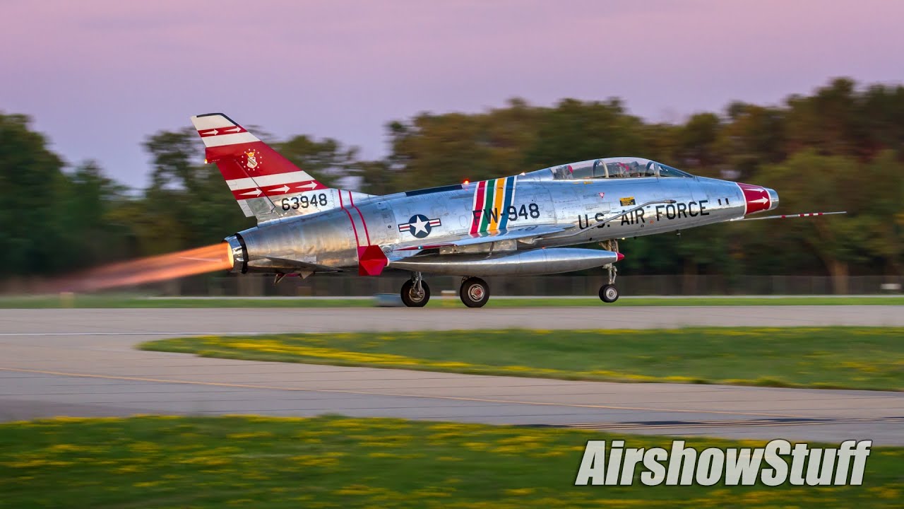 F-100 Super Sabre Twilight Afterburner - EAA AirVenture Oshkosh 2015