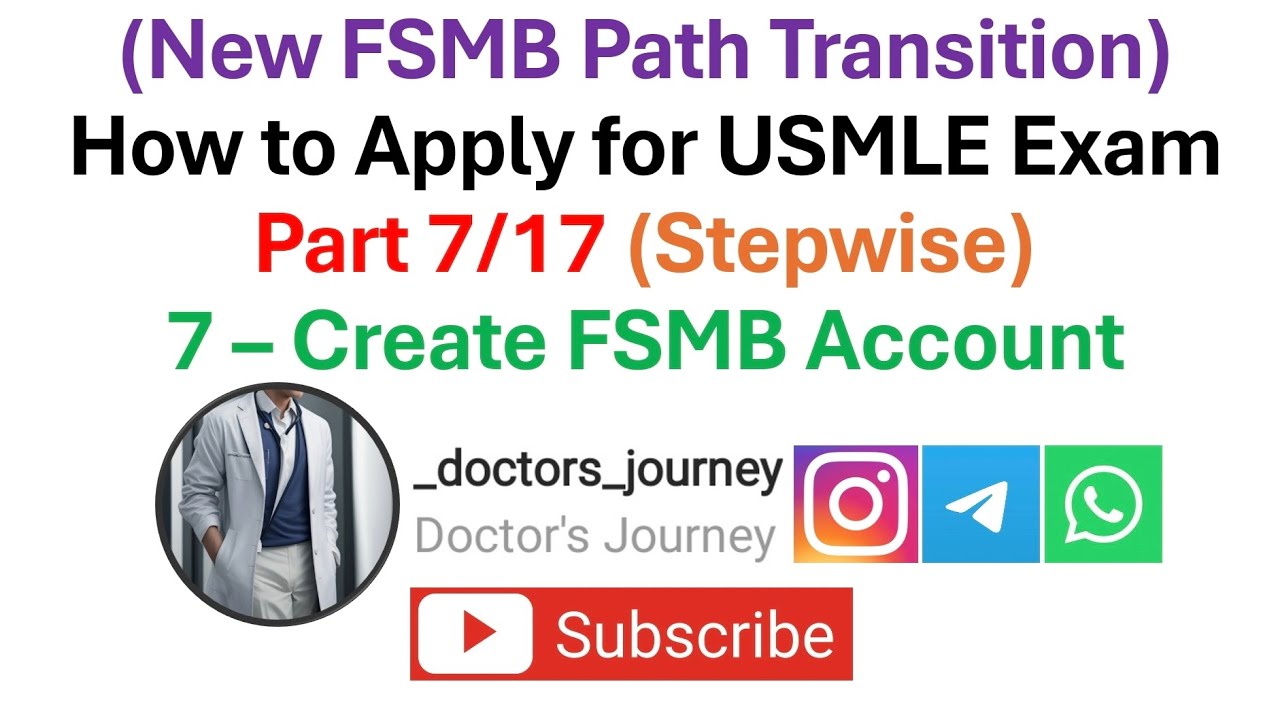 [USMLE] Часть 7/17. Подача заявки на USMLE | 7 - Создание учетной записи FSMB