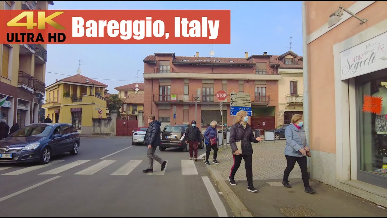 Walking tour in Bareggio, Pandemic tour | City walking explorations in 4K Display, 2021