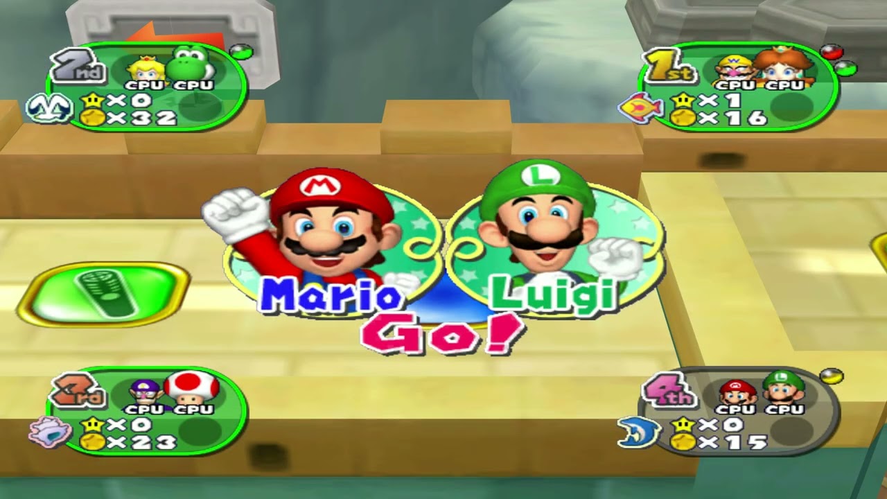 Mario Party 7 (Gamecube) - 8 Player Battle on Pagoda Peak (50 Turns Brutal CPU)