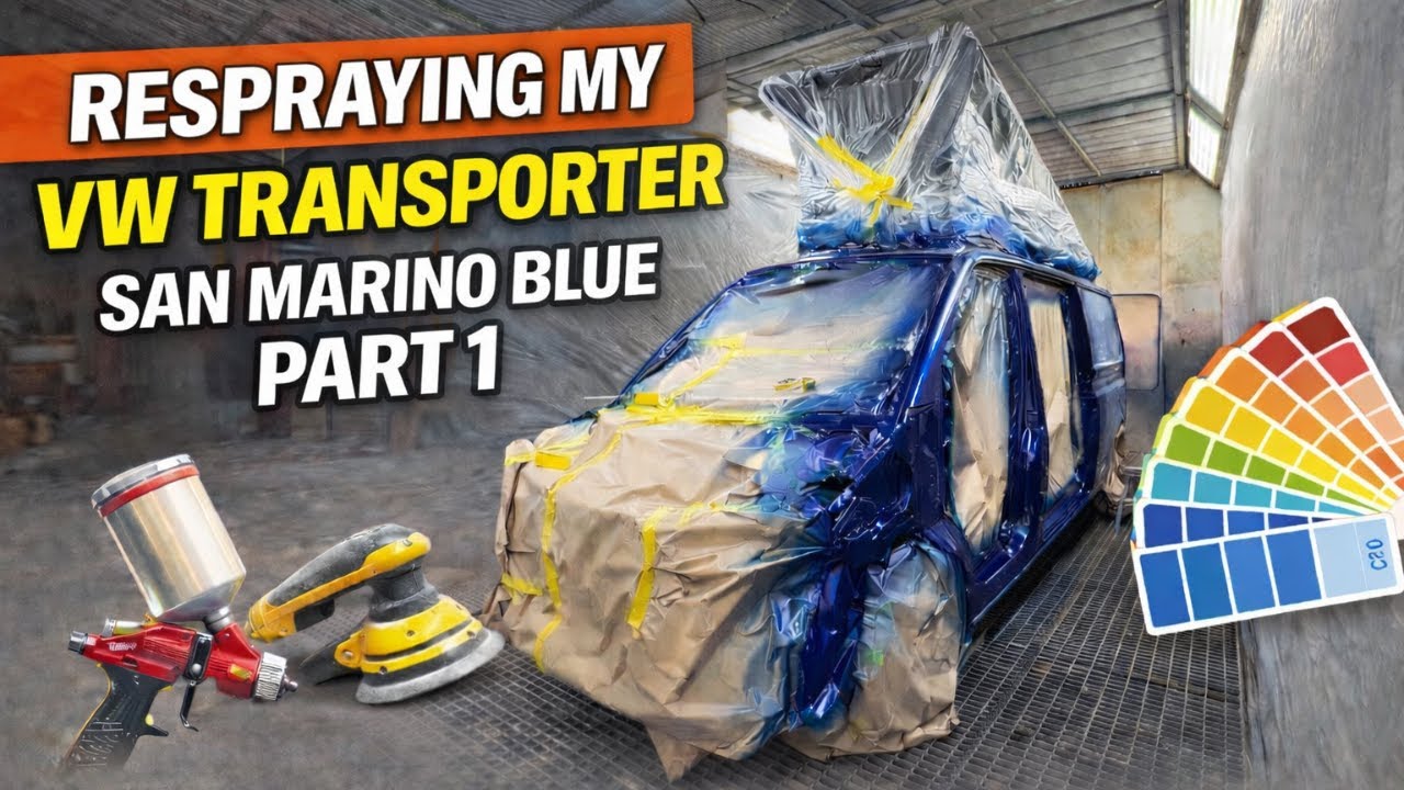Respraying my VW Transporter T5 San Marino Blue Part 1!