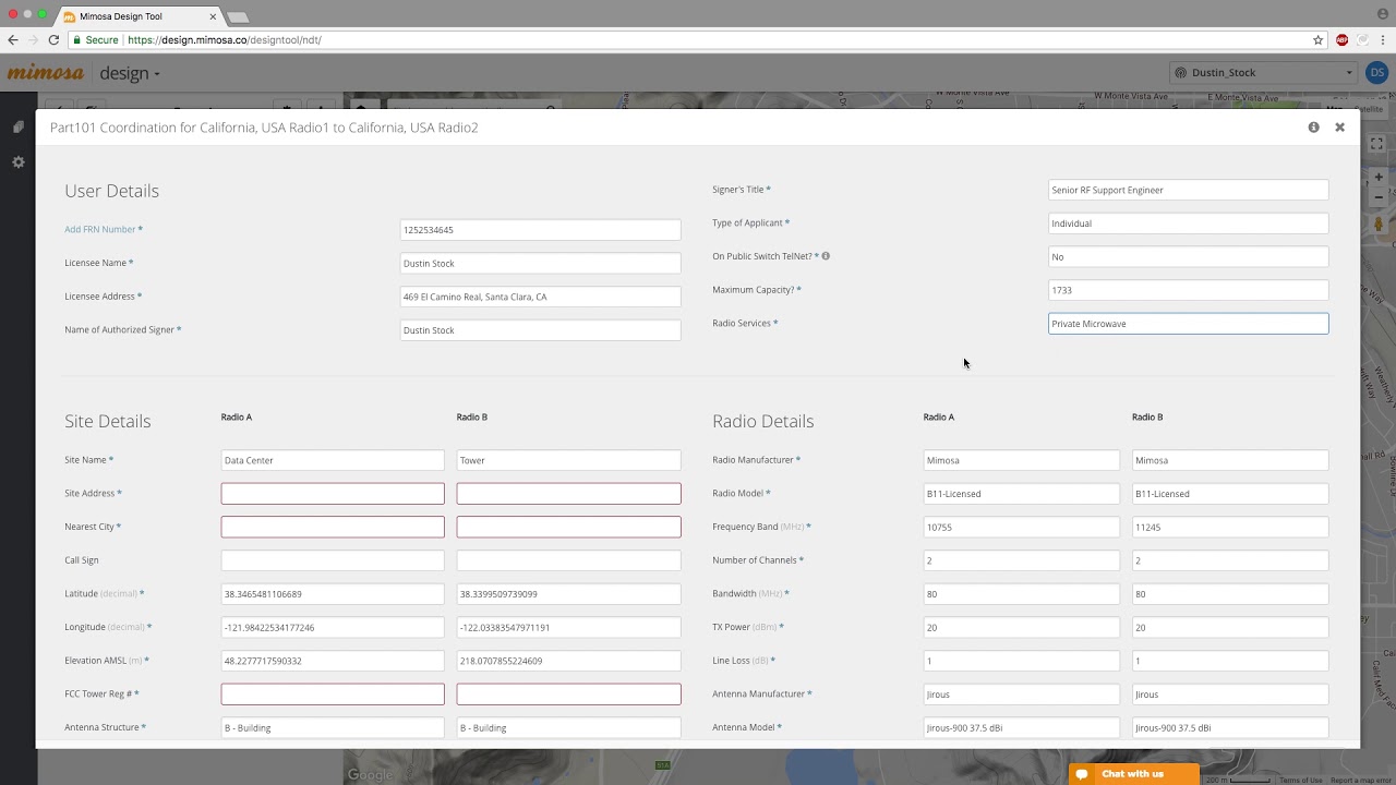 Mimosa Networks: B11 FCC Licensing Coordination How To (11 GHz)