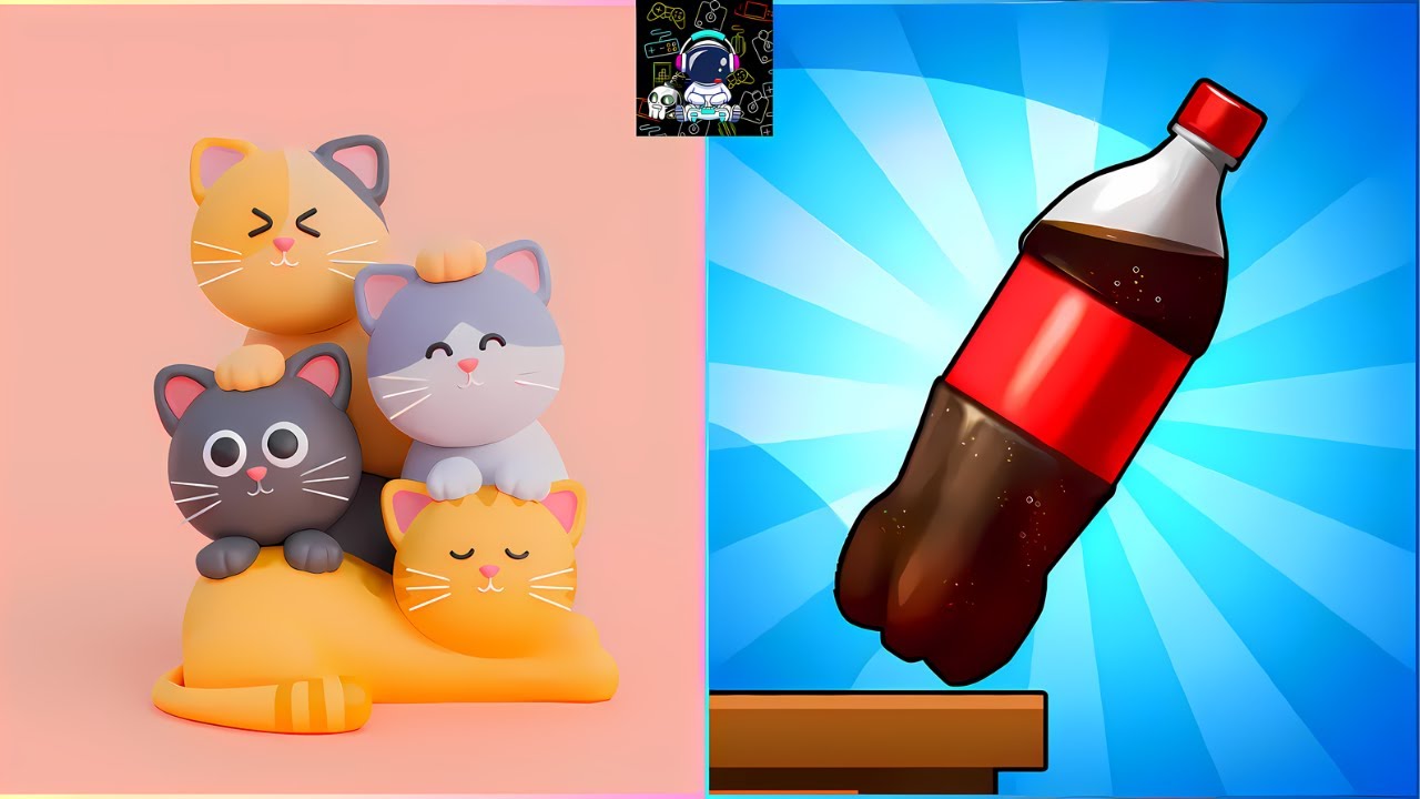 Bottle Jump 3D VS Puzzle Cats - All Levels SpeedRun Gameplay Ep1