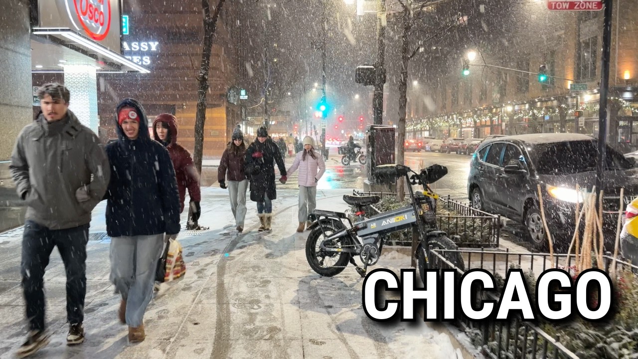 Snowfall In Chicago Walk ❄️ Downtown Snow Walk Virtual Tour On Tuesday | Dec 30, 2025 | ASMR 4k