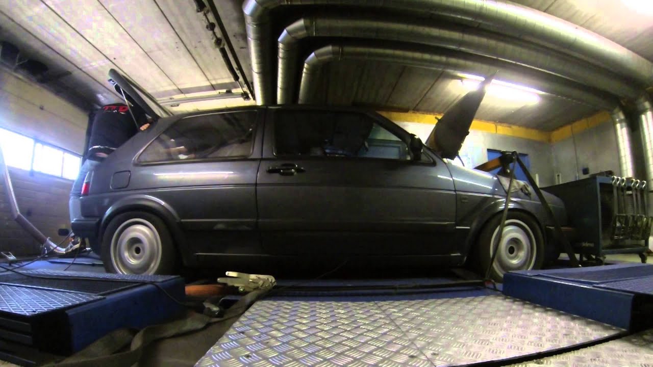 VW Golf II VR6 GT42GTX turbo 4x4 900hp KMS MD35 on dyno