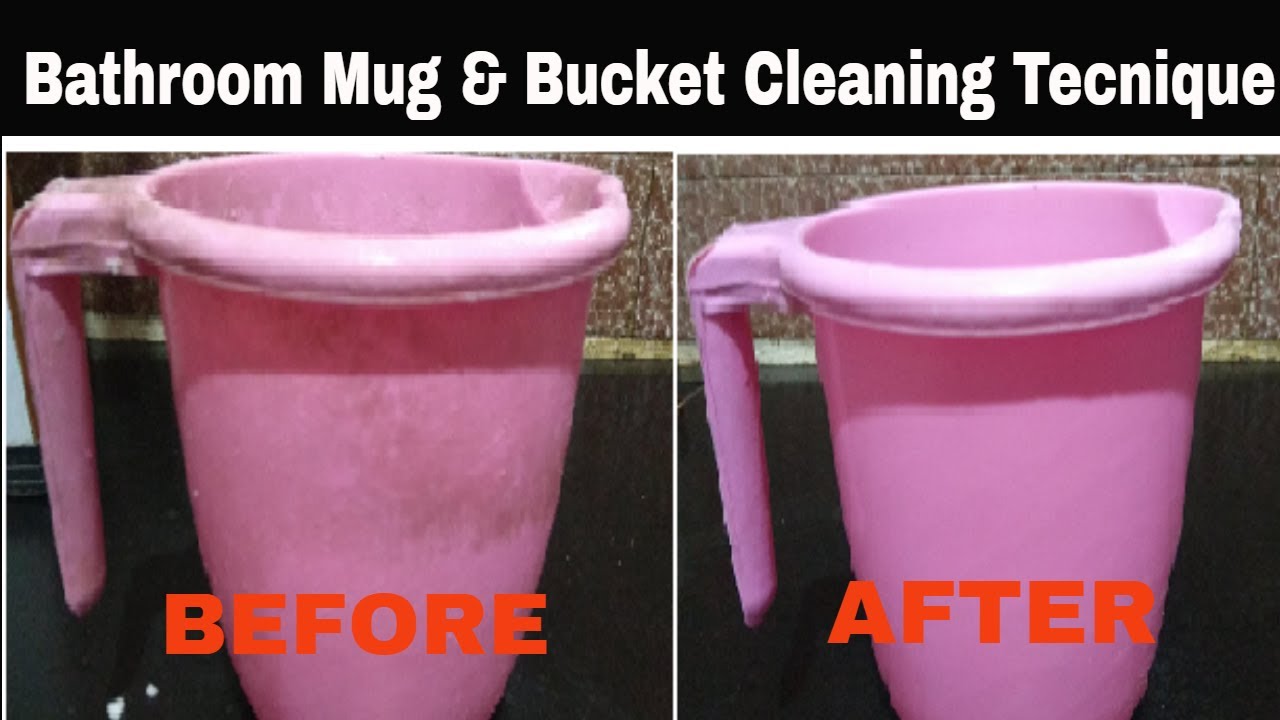 How to clean bathroom buckets and mugs - Easy technique for cleaning Bucket by kiran's kitchen