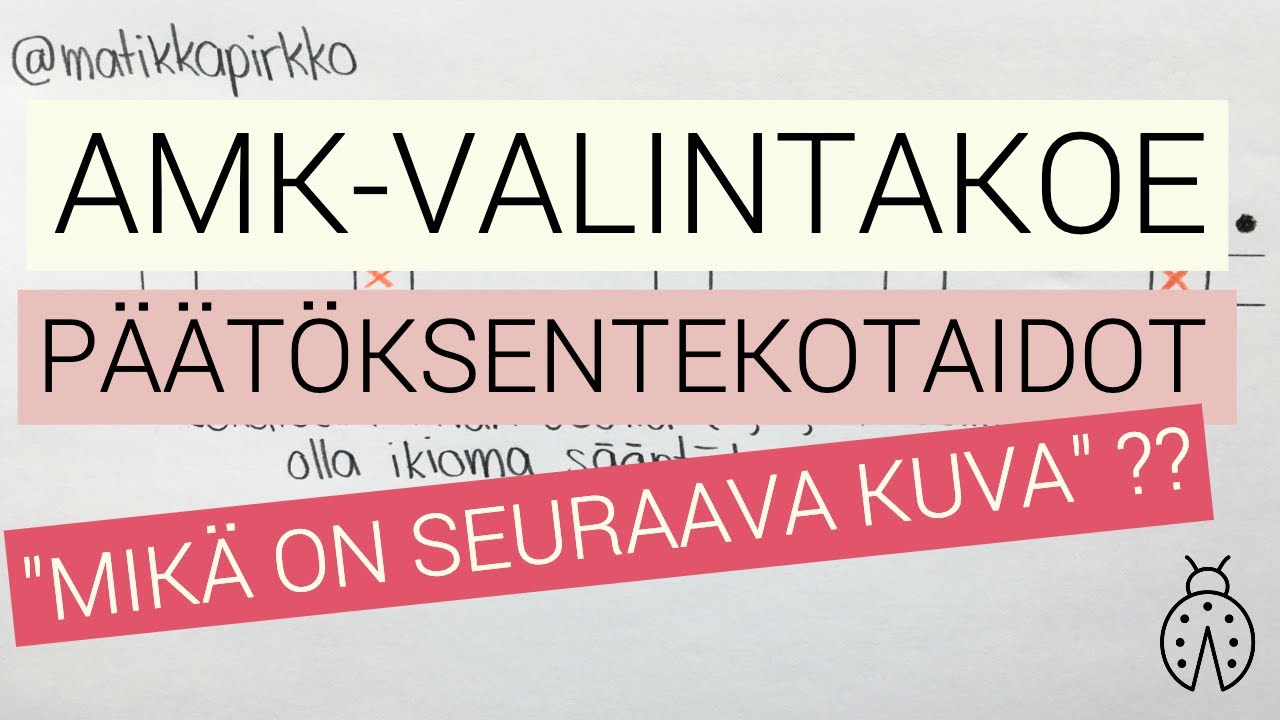 🐳 AMK-valintakoe: Päätöksentekotaidot & looginen päättely | Mikä on seuraava kuva? // Matikkapirkko