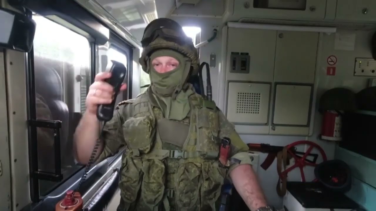 Armored Russian Train for Rail Repair
