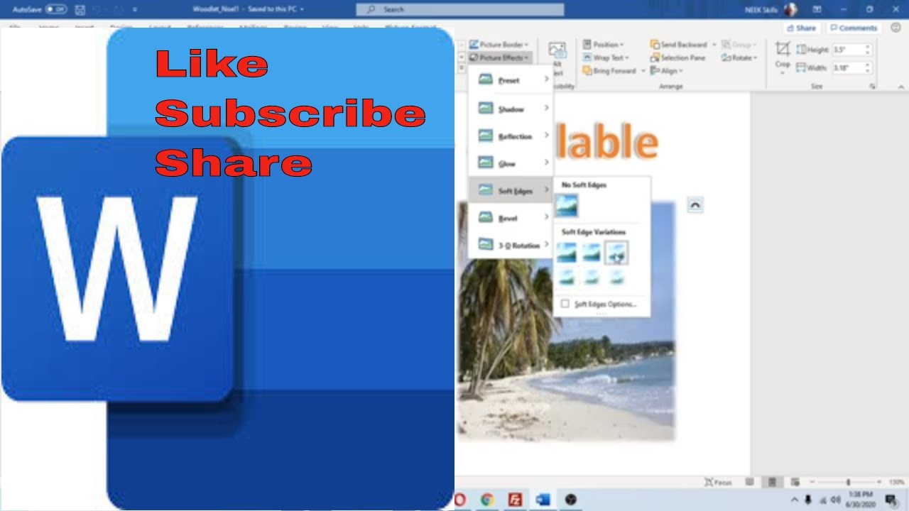 Applying Picture Effect | Word 2016