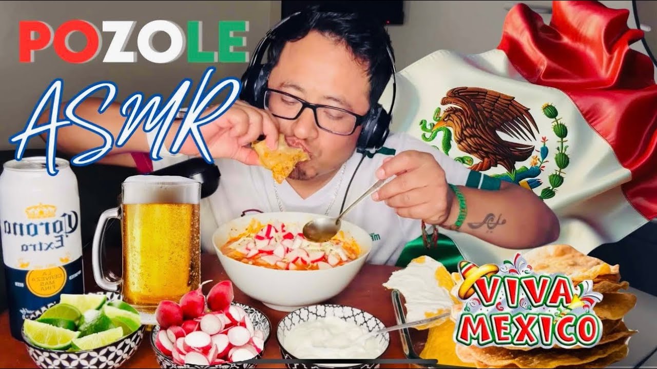 Mexican ASMR | Eating Pozole | Mukbang Mexico |  Authentic Pozole Rojo