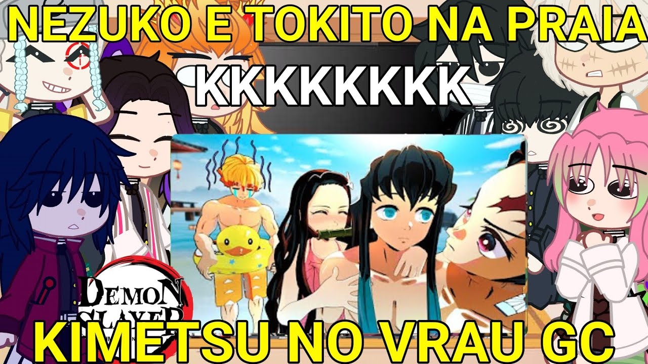 Hashiras react ZENITSU FICA COM CIÚMES DA NEZUKO COM O TOKITO NA PRAIA DO DEMON SLAYER VR 😂❤️