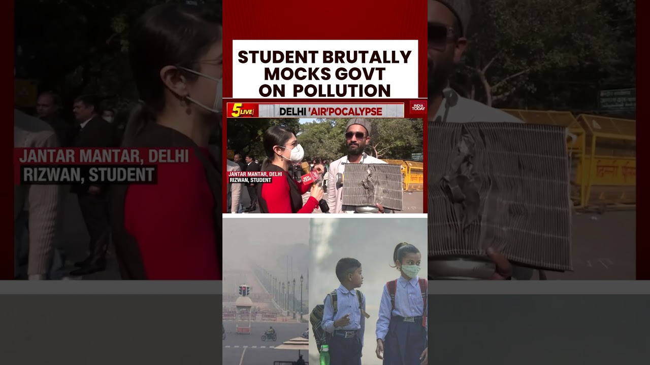Student Protester in Delhi Speaks on Pollution and Mocks Government | #shorts