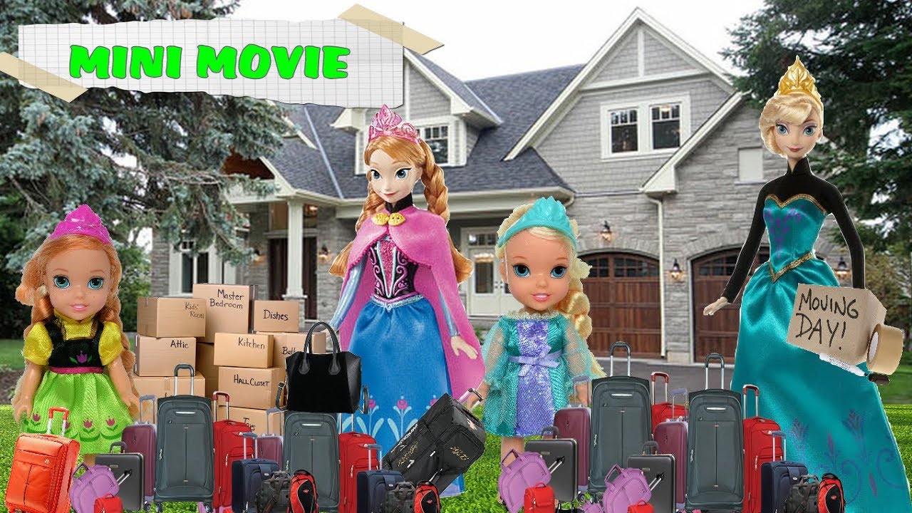 Anna and Elsa Toddlers Move to a New House! Being Together Mini Movie! Toys In Action Dolls Stories