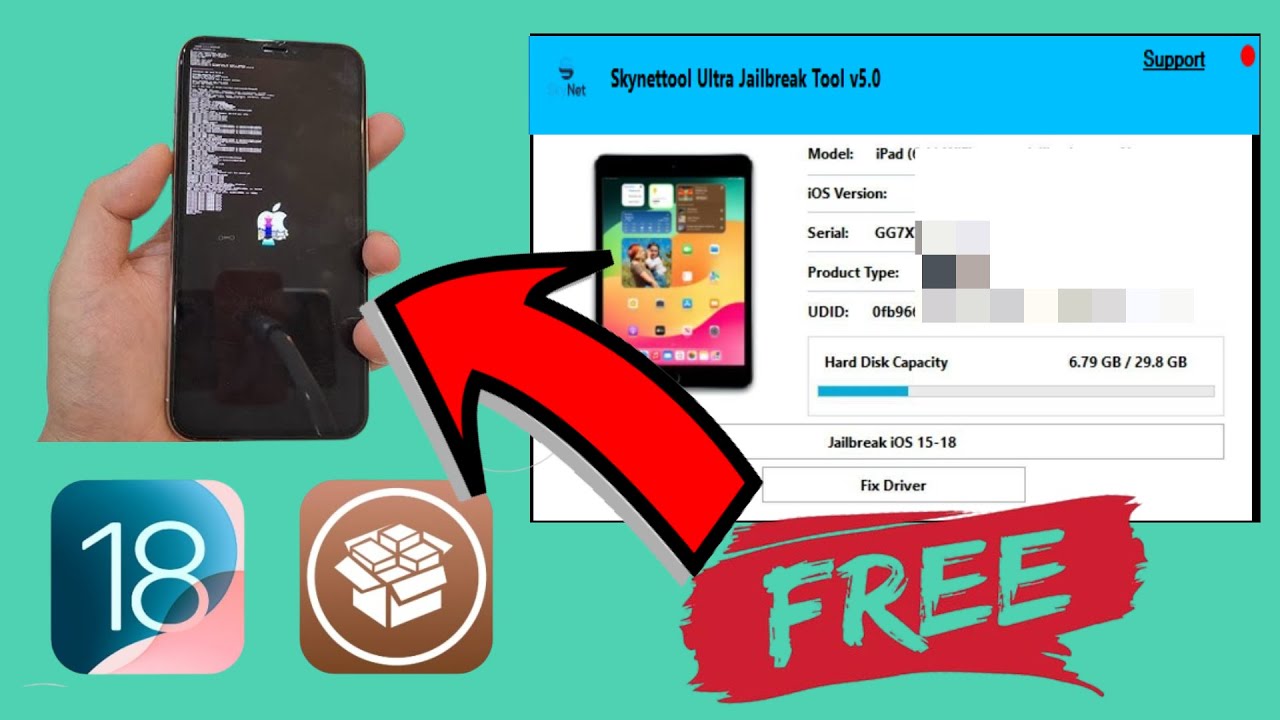 FREE Tool Jailbreak iPhone/iPad For Bypass iCloud Lock To Owner iOS 12 to iOS 18.6  #JailbreakiOS18
