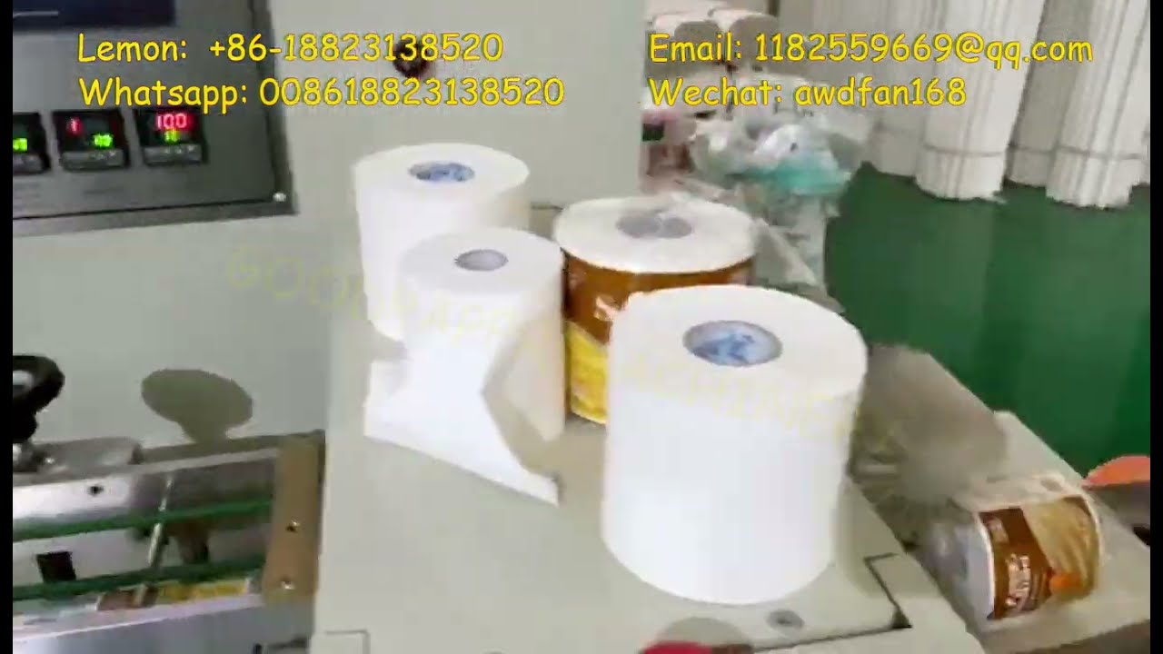 Toilet tissue paper production line including rewinding machine cutting machine and packing machine