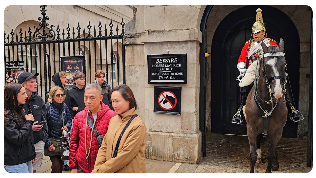 Guard told these Tourists THREE Times and was Ready to Charge the Horse!