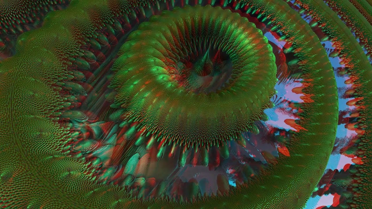 Space Ammonites (3D, anaglyph ,HD, fractal, for red cyan glasses) Ambient Mix