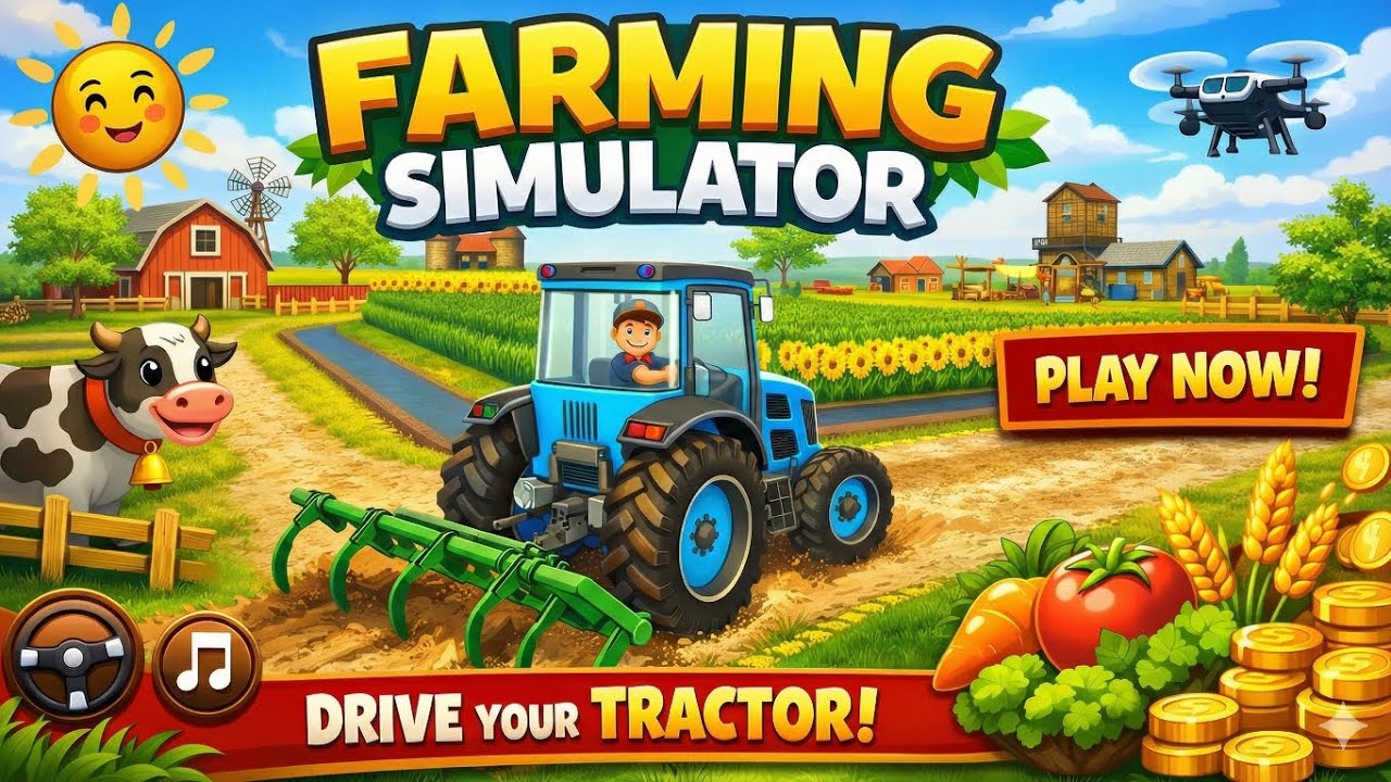 Realistic Farming Simulator 🚜 | Tractor Driving & Village Life Gameplay