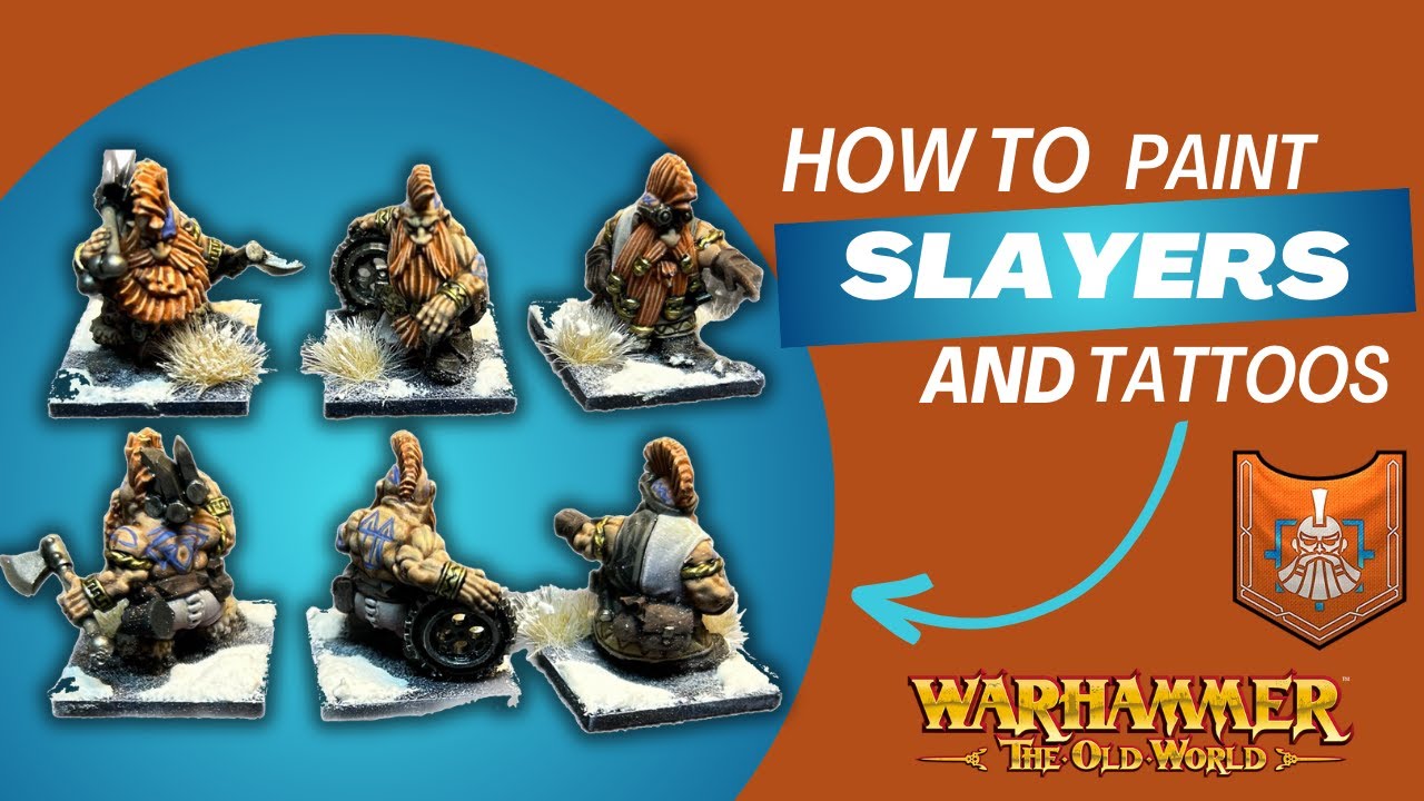 How to Paint Dwarf Slayers and Tattoos for Warhammer the Old World : Malakai Makaisson TW3 Themed