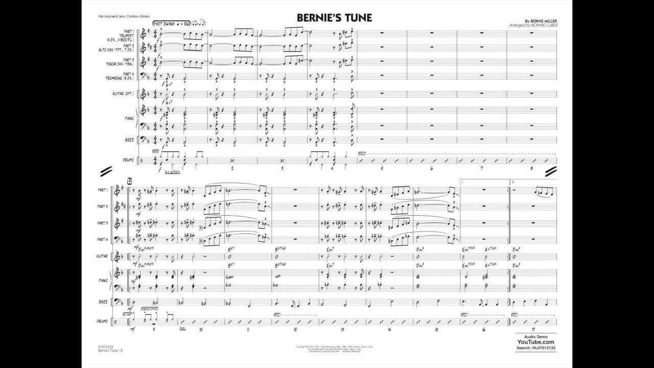 Bernie's Tune by Bernie Miller | Arr. by Ronnie Cuber