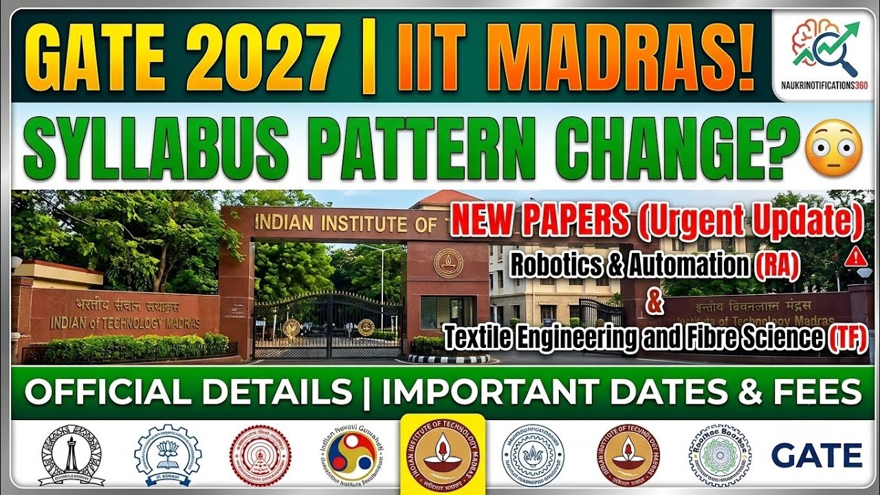 🚨 GATE 2027 Big Update by IIT Madras! 🚨Syllabus Pattern Change? New Papers Added? 😳👍