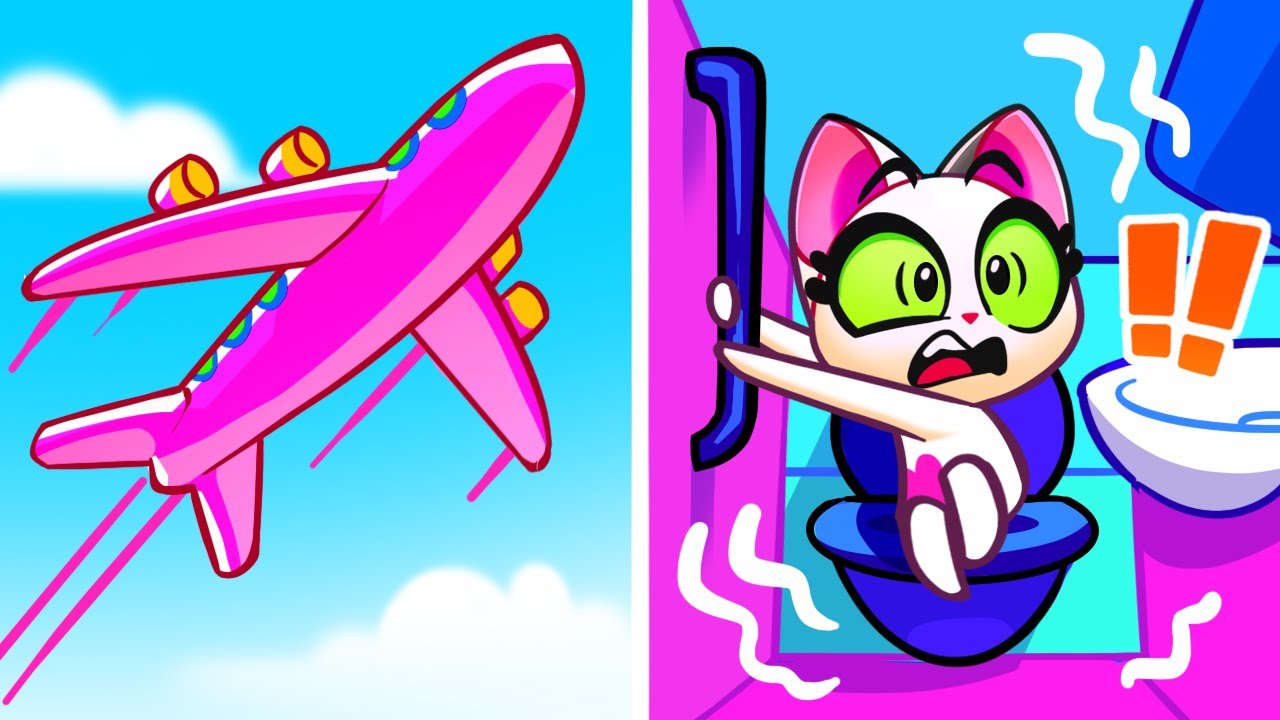 ✈️ 🚽 ¿Dónde está mi bacinica en el avión? Baños para niños en los aeropuertos por Purr Purr 😻