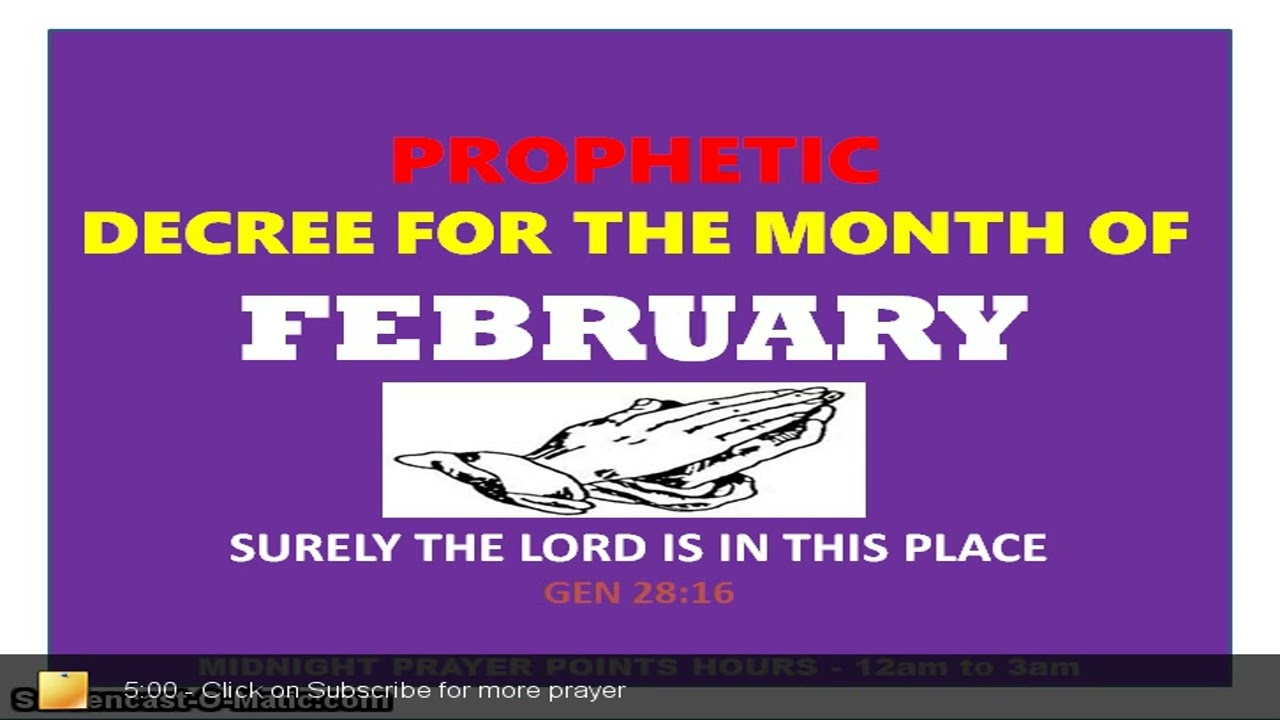Prophetic Decree for the month of February 2026